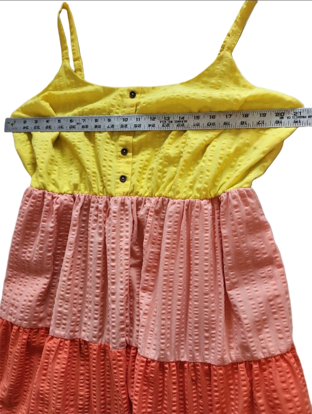 Torrid Seersucker Tiered Colorblock Maxi Dress Sunset Pastel Sorbet SZ: 1/1X - Picture 8 of 12